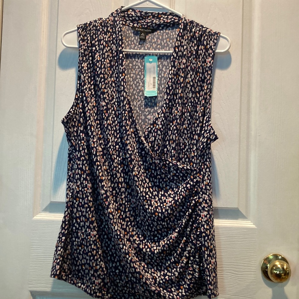 41 Hawthorn - Benni Wrap Front Stretch Knit Top
